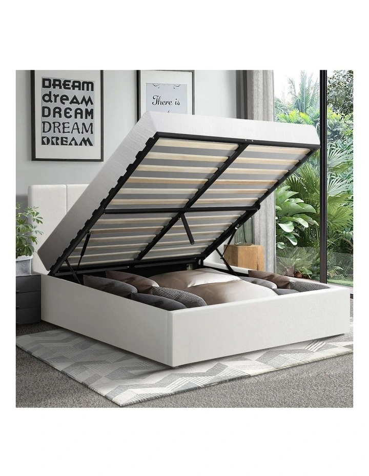 Oikiture Bed Frame King Size Gas Lift Beds Base Storage PU Leather ZOE image 5
