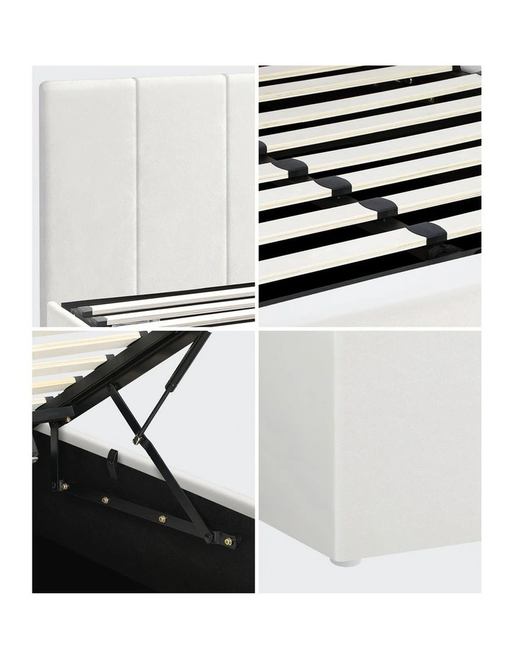 Oikiture Bed Frame King Size Gas Lift Beds Base Storage PU Leather ZOE image 7