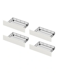 Oikiture Bed Frame Trundle Storage Metal Drawers Set of 4 White