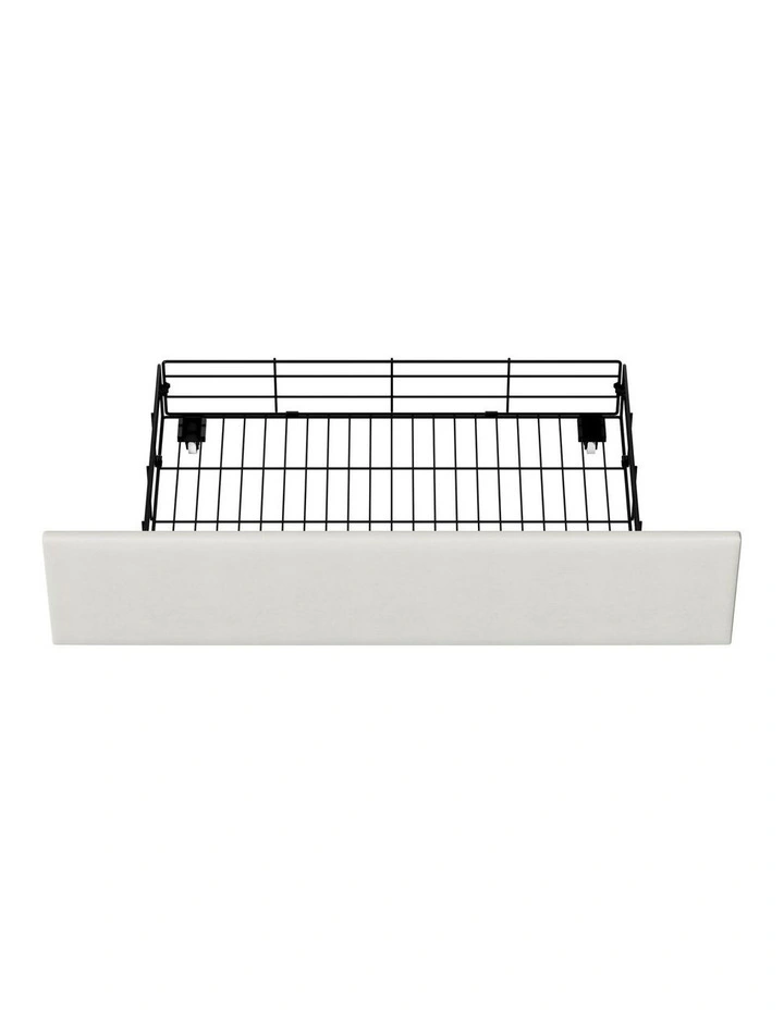 Oikiture Bed Frame Trundle Storage Metal Drawers Set of 4 White image 2