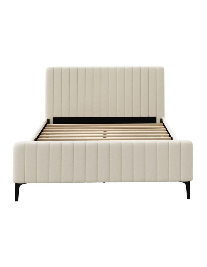 Oikiture Bed Frame Queen Size Beds Platform Velvet Fabric ROYO image 2