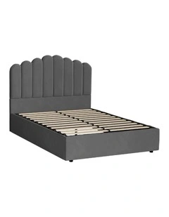 Oikiture Bed Frame Queen Size Gas Lift Bed Base With Storage Velvet KLON