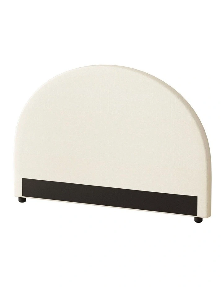 Oikiture Bed Head Double Size Headboard Bedhead Fabric Beige image 1