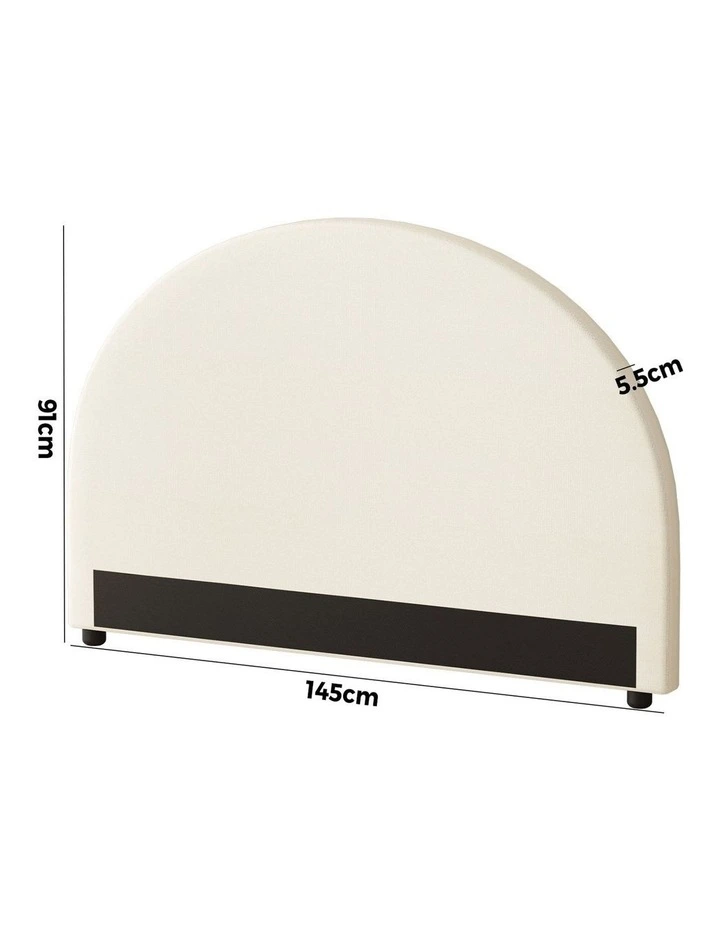 Oikiture Bed Head Double Size Headboard Bedhead Fabric Beige image 3