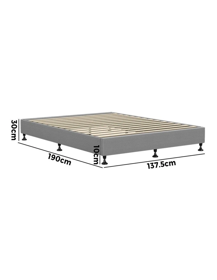Oikiture Bed Frame Double Size Bed Base Platform Grey image 3