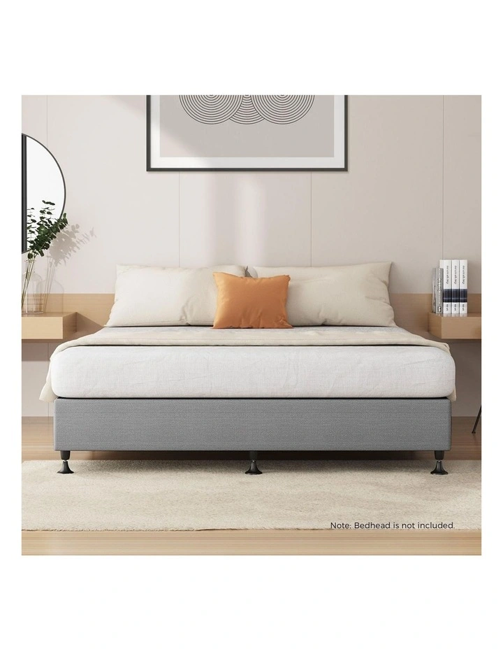 Oikiture Bed Frame Double Size Bed Base Platform Grey image 5