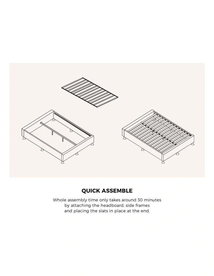 Oikiture Bed Frame Double Size Bed Base Platform Grey image 6