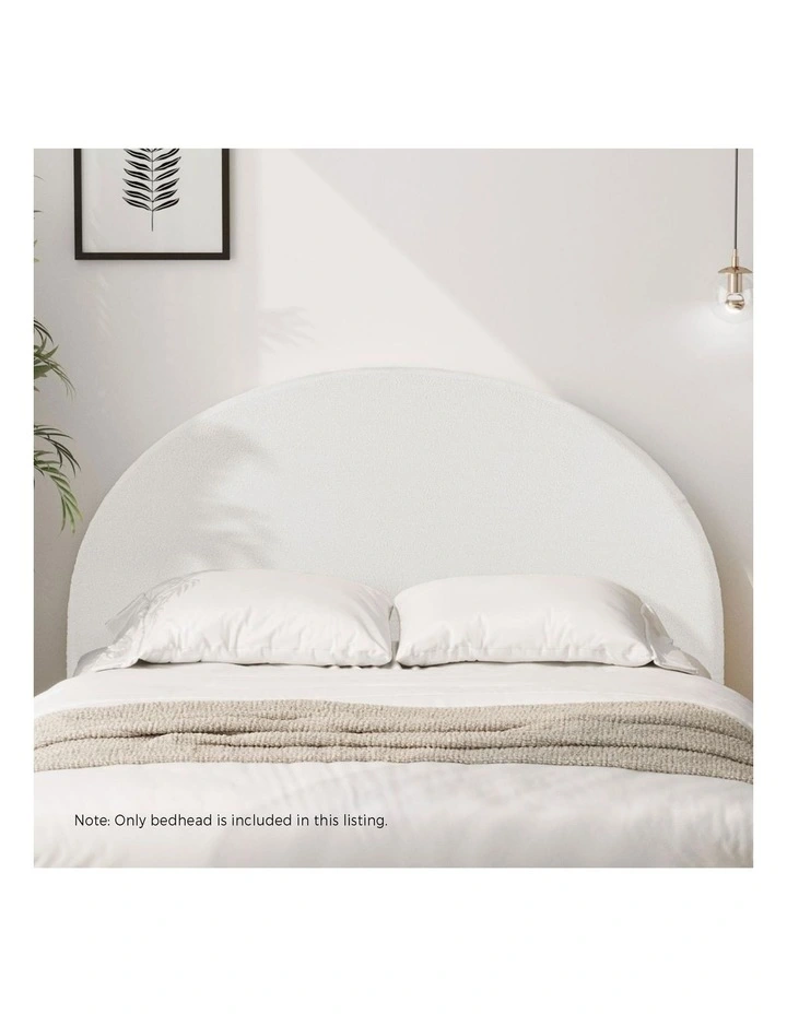 Oikiture Bed Head Double Size Headboard Bedhead Boucle White image 5