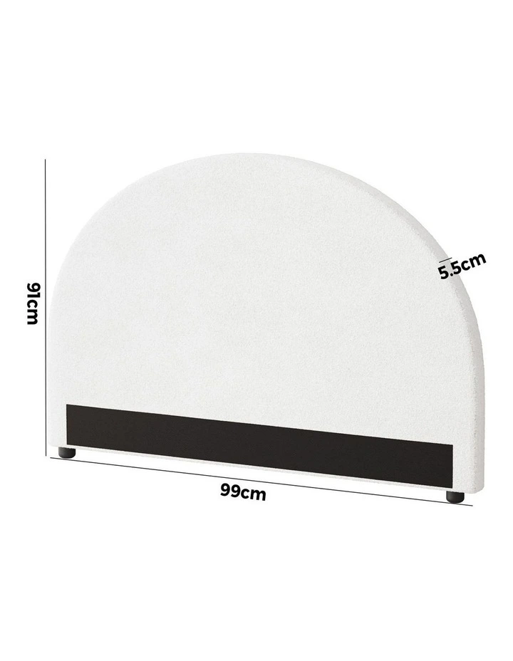 Oikiture Bed Head Single Size Headboard Bedhead Boucle White image 3