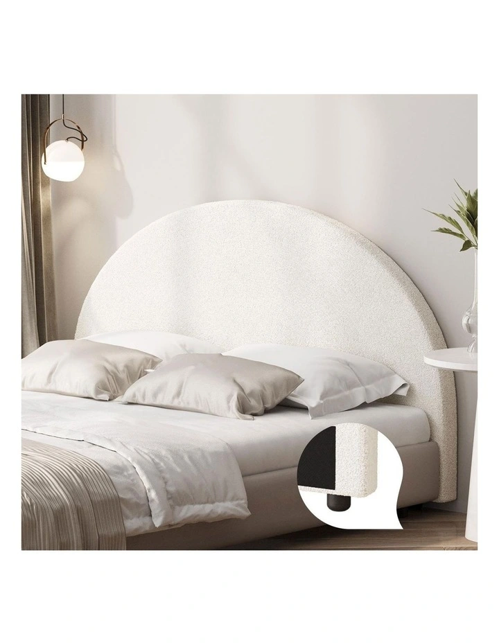 Oikiture Bed Head Queen Size Headboard Bedhead Boucle White image 4