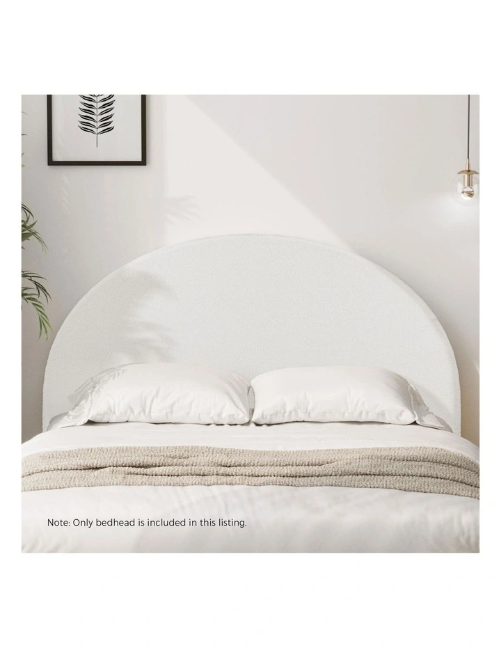 Oikiture Bed Head Queen Size Headboard Bedhead Boucle White image 5