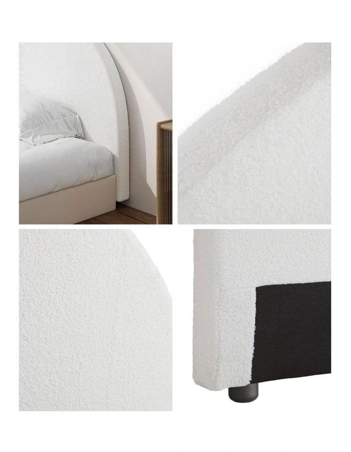 Oikiture Bed Head Queen Size Headboard Bedhead Boucle White image 6