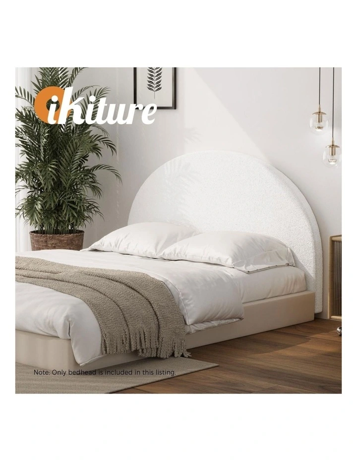Oikiture Bed Head Queen Size Headboard Bedhead Boucle White image 7