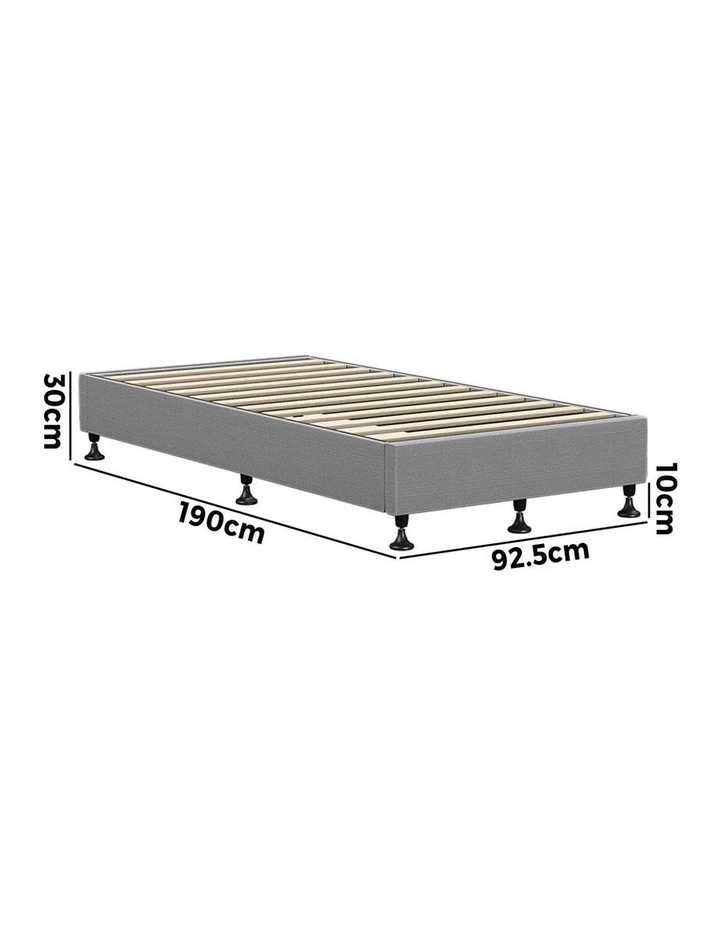 Oikiture Bed Frame Single Size Bed Base Platform Grey image 3