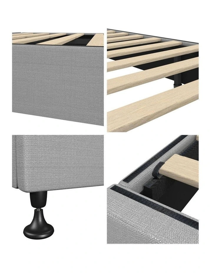 Oikiture Bed Frame Queen Size Bed Base Platform Grey image 7