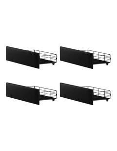 Oikiture 4x Trundle Drawers for Bed Frame Base Storage with Wheels Metal Black