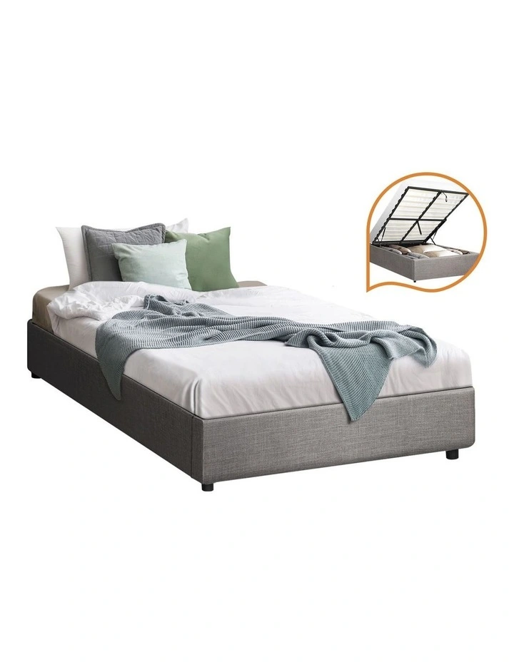 Oikiture Bed Frame King Single Size Gas Lift Base with Storage image 1