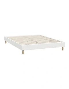 Oikiture Bed Frame Queen Size Bed Base White Boucle