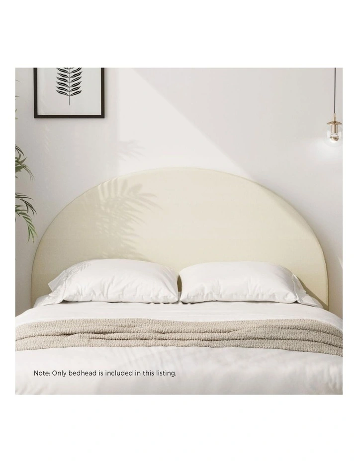 Oikiture Bed Head King Size Headboard Bedhead Fabric Beige image 5