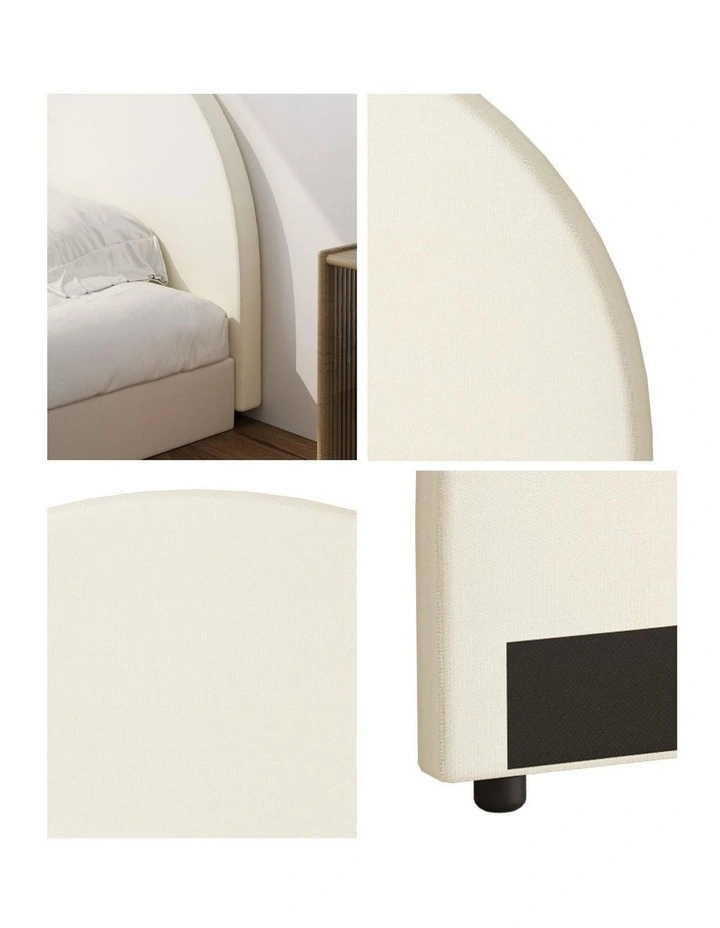 Oikiture Bed Head King Size Headboard Bedhead Fabric Beige image 6
