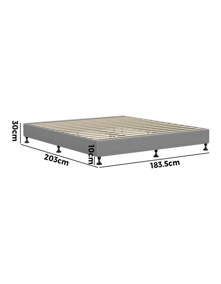 Oikiture Bed Frame King Size Bed Base Platform Grey image 3