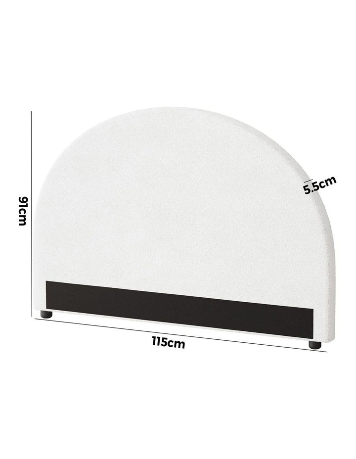 Oikiture Bed Head King Single Size Headboard Bedhead Boucle White image 3