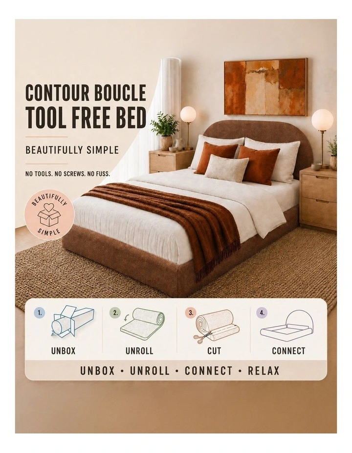 Milano Contour Boucle Tool Free Bed Frame image 2