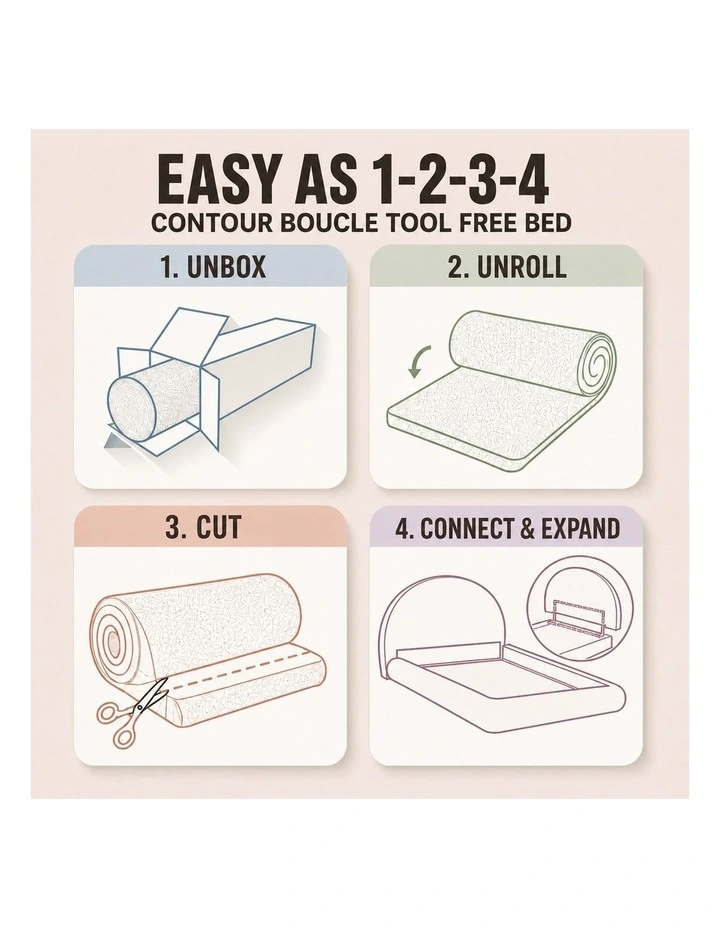 Milano Contour Boucle Tool Free Bed Frame image 4