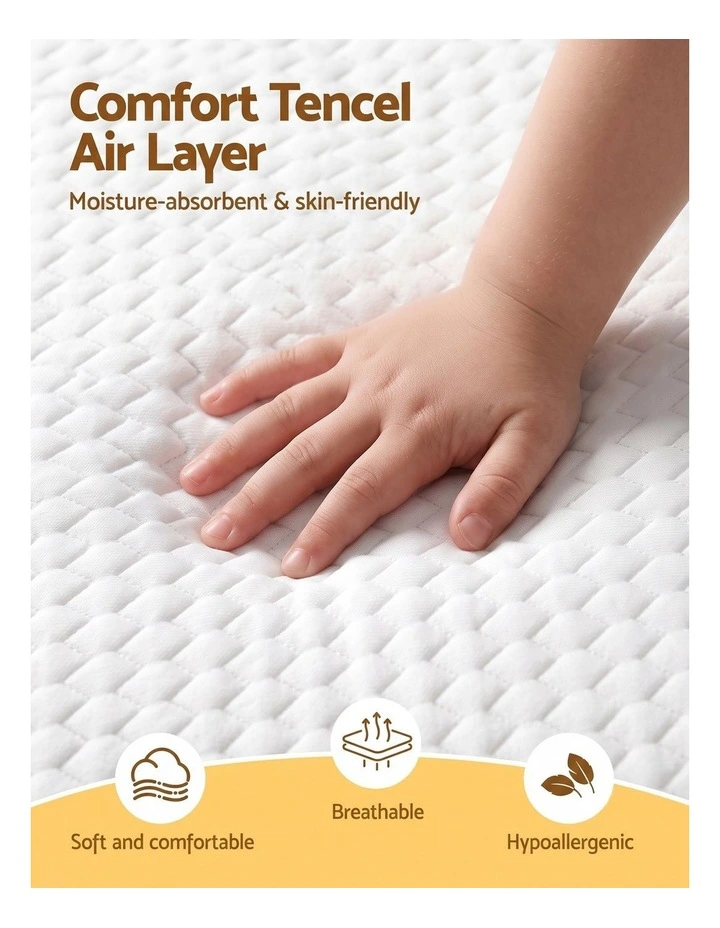 Giselle Bedding 15cm Cot Mattress, 38D Gel Memory Foam Pad with Tencel Cover image 7