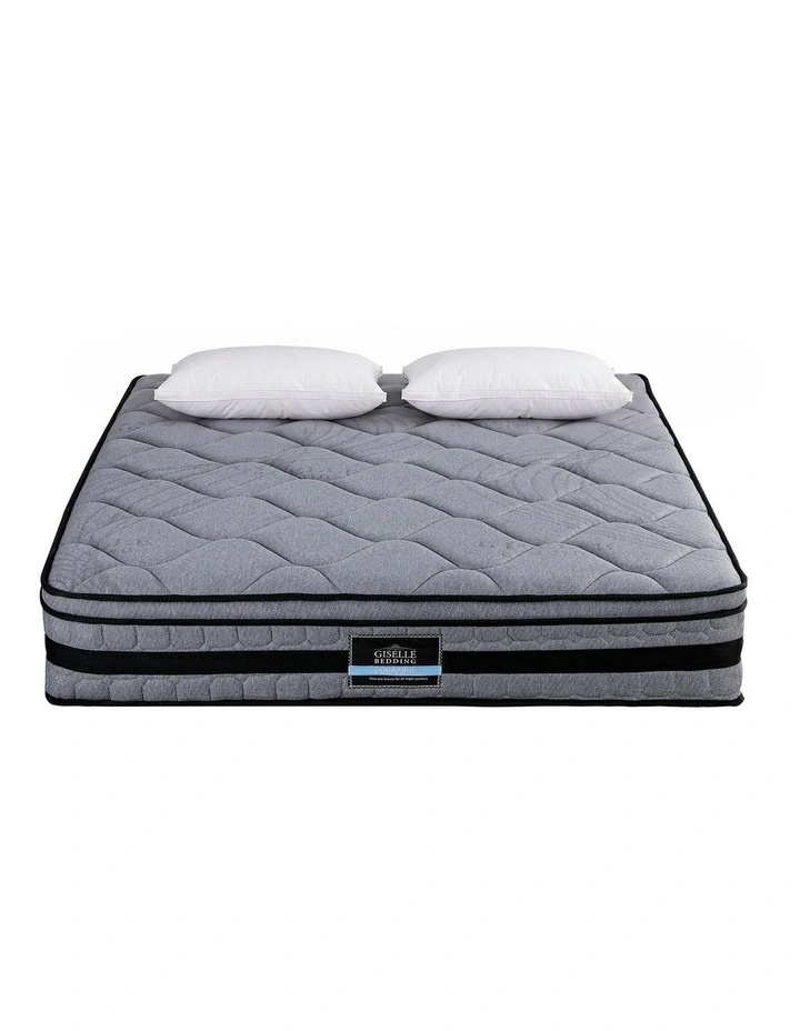 Giselle King 34cm Euro Top Pocket Spring Mattress with 2 Feather Down Pillows Set image 3
