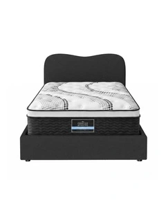Giselle 32cm Euro Top King Single Mattress 5-Zone and Artiss Boucle Bed Frame Set