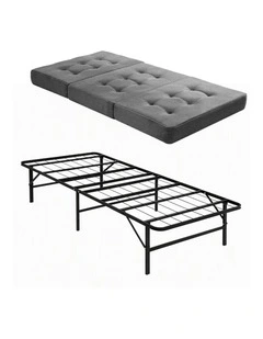 Giselle Single Folding Bed with Mattress Metal Frame Guest Bed 15cm Foam Foldable