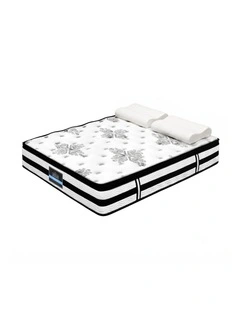 Giselle Queen 34cm 5-Zone Euro Top Pocket Spring Mattress with 2 Natural Latex Contour Pillows