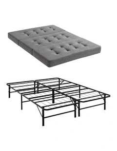 Giselle Double Folding Bed with Mattress Metal Frame Guest Bed 15cm Foam Foldable