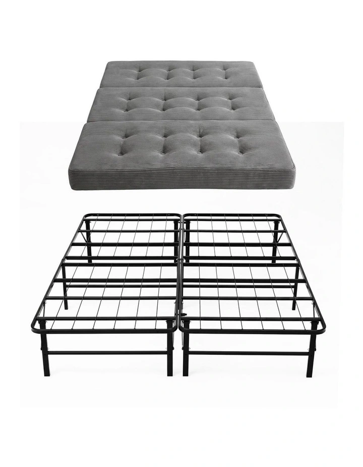 Giselle Double Folding Bed with Mattress Metal Frame Guest Bed 15cm Foam Foldable image 3
