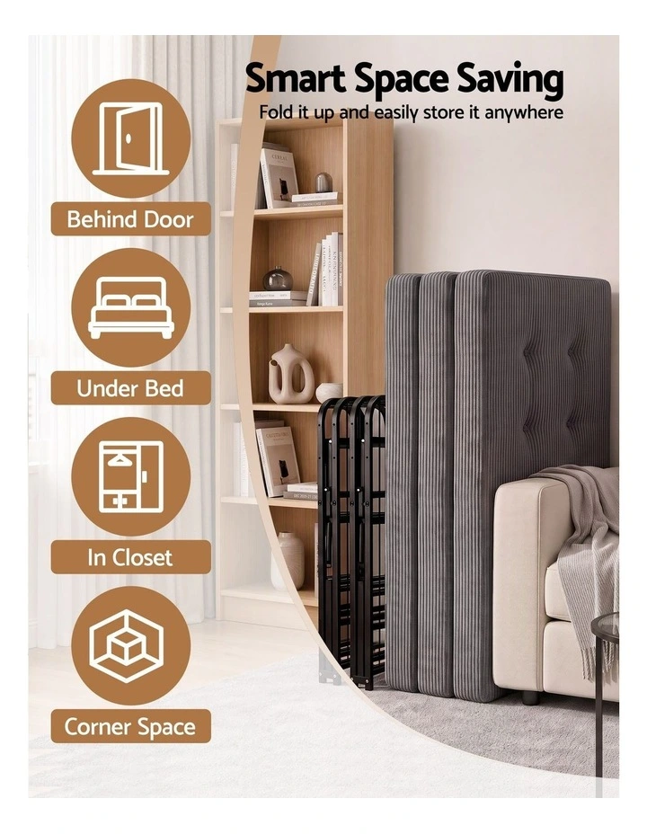 Giselle Double Folding Bed with Mattress Metal Frame Guest Bed 15cm Foam Foldable image 5