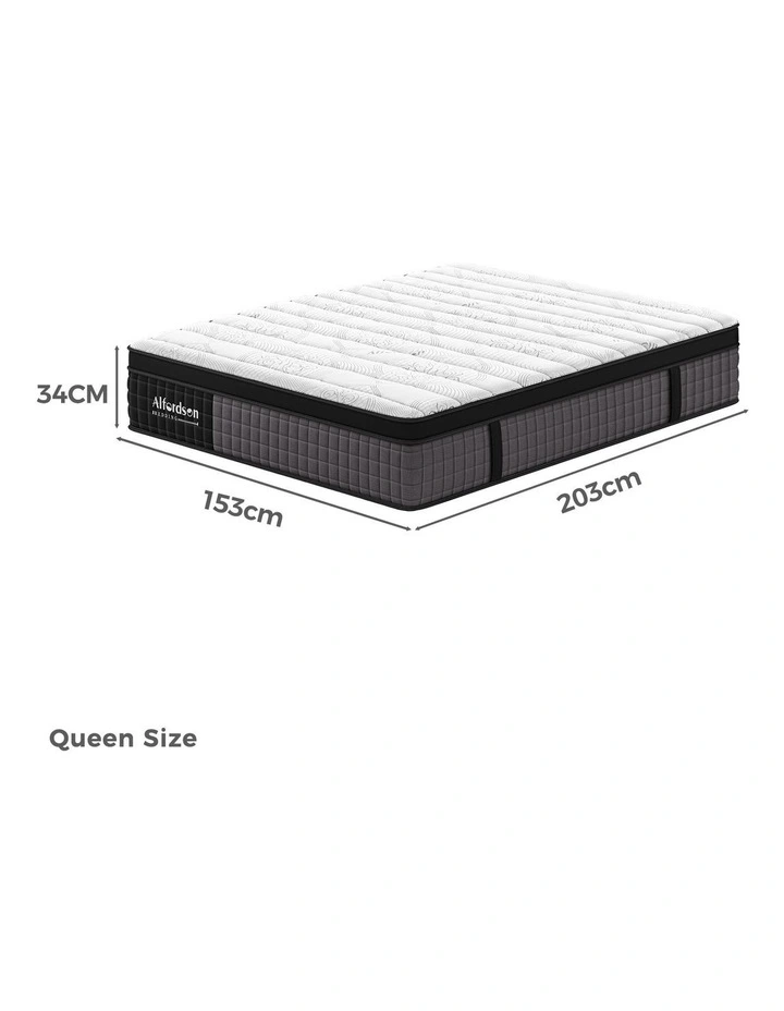 Mattress 9 Zone Pocket Spring Queen Euro Top 34cm image 2