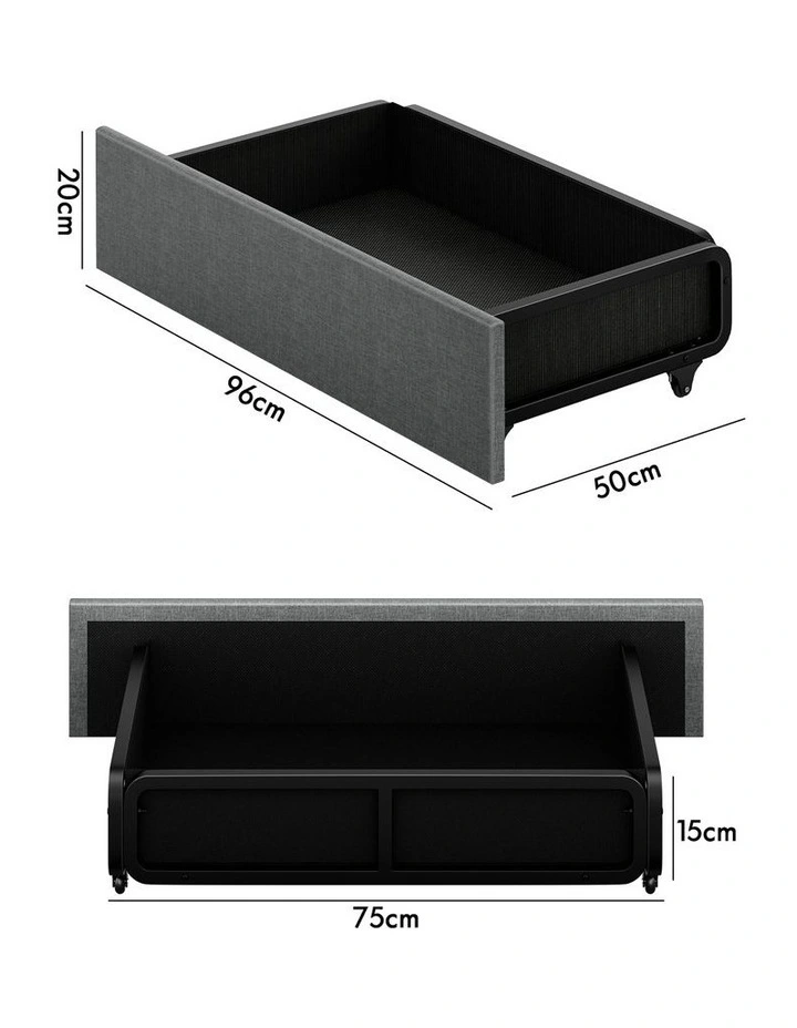 4x Trundle Drawers for Bed Frame Underbed Storage Wheels image 3
