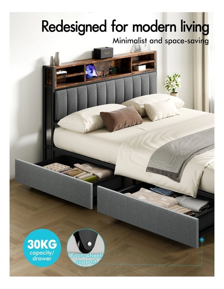 4x Trundle Drawers for Bed Frame Underbed Storage Wheels image 5