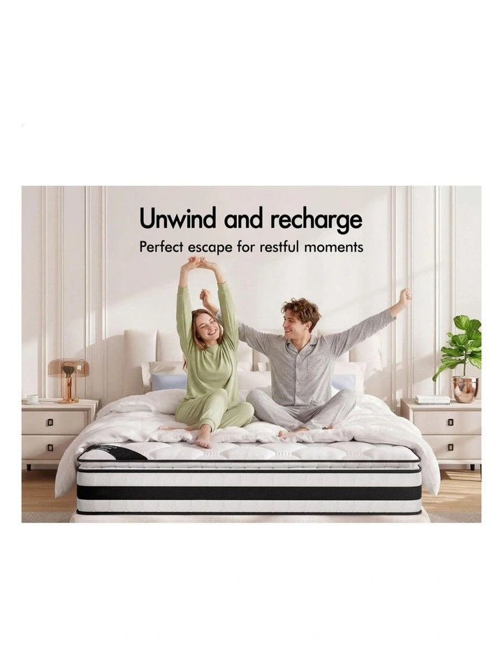 22cm Mattress King Single Pillow Top Memory Foam Medium Firm image 2