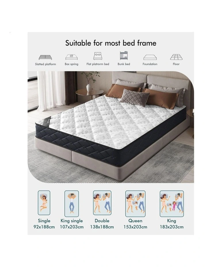 16cm Queen Mattress Tight Top Spring Foam Medium Firm image 6