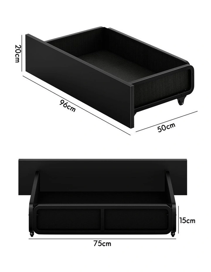 4x Trundle Drawers for Bed Frame Underbed Storage Wheels image 3