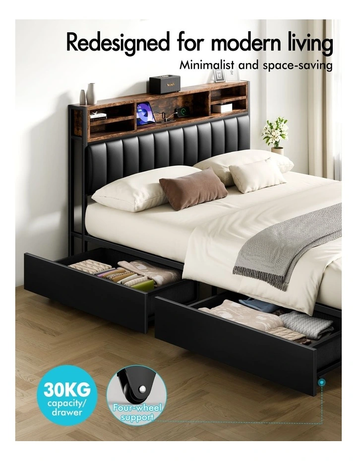 4x Trundle Drawers for Bed Frame Underbed Storage Wheels image 5