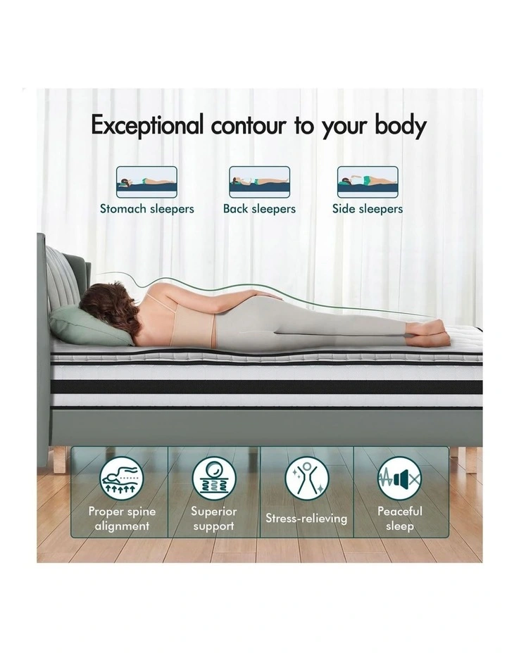 22cm Mattress Queen Pillow Top Memory Foam Medium Firm image 4