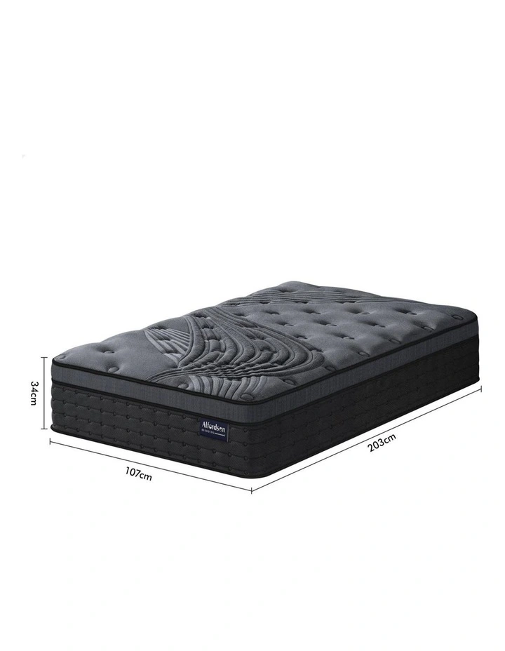 King Single 34cm Mattress Euro Top 9 Zone Medium Firm image 3