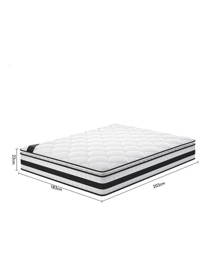 22cm Mattress King Pillow Top Memory Foam Medium Firm image 3