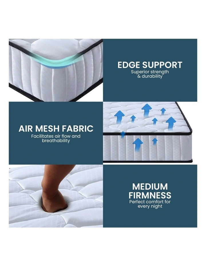 Laura Hill King Single Mattress 5-Zone Pocket Spring High Density Foam Hypoallergenic Bed image 2
