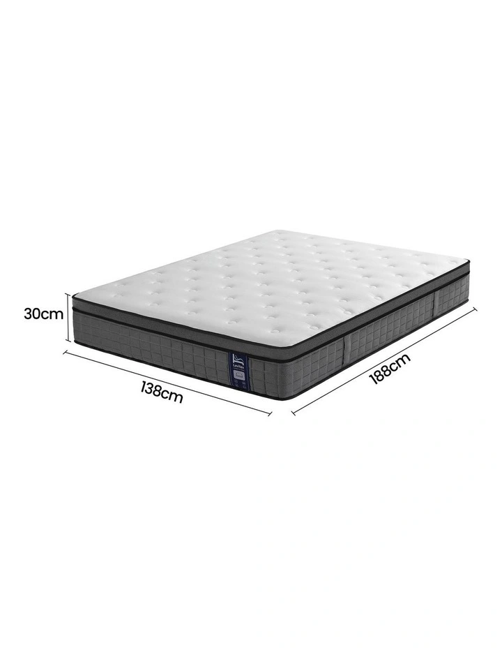 Levitex Double Mattress 30CM 5-Zone Ergonomic Pocket Spring Edge Support Medium-Firm Bed image 2