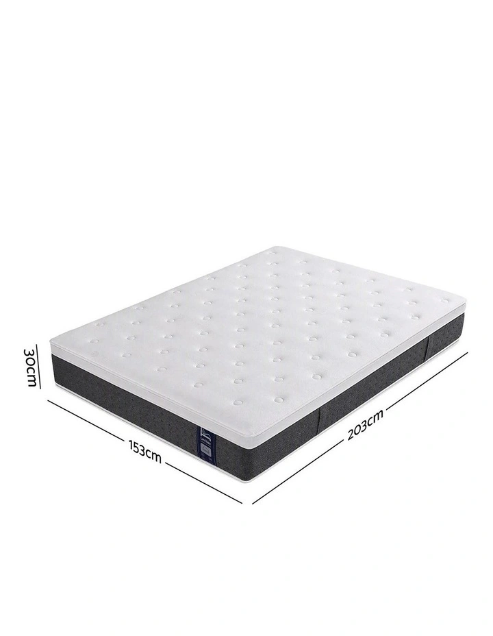 Levitex Queen Mattress 30CM 5-Zone Pocket Springs Lumbar Support Cooling Gel Memory Foam image 2