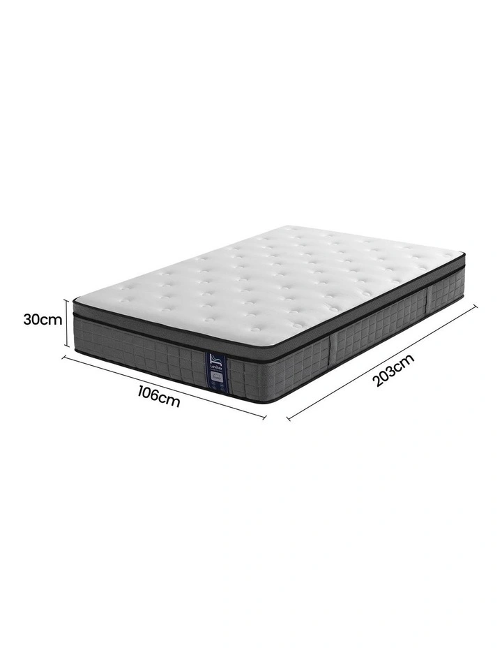 Levitex King Single Mattress 30CM 5-Zone Ergonomic Pocket Spring Edge Support Medium Firm image 2